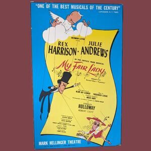 Vintage 1956 Mounted Window Card Poster of "My Fair Lady" Musical Production